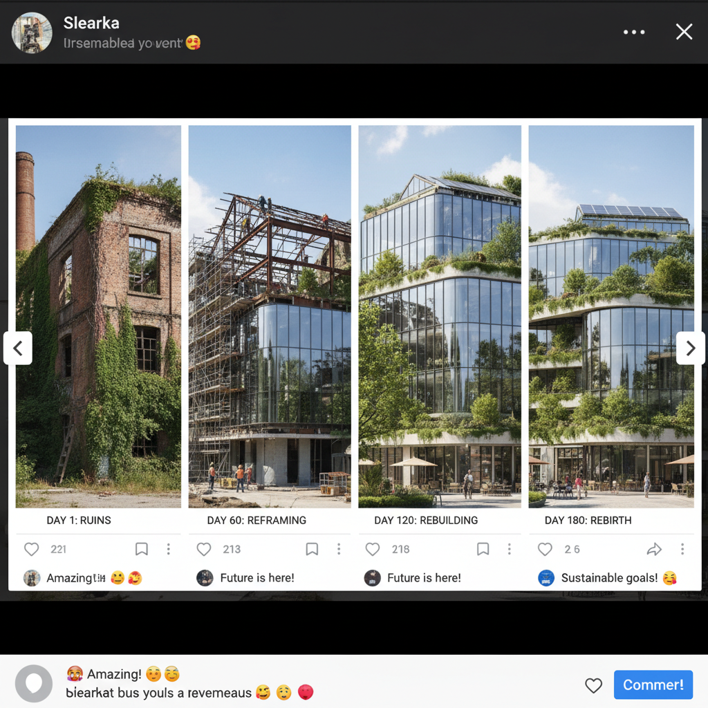 Composição visual da plataforma em crescimento